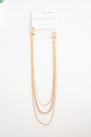 Scottlyn Triple Gold Chain Necklace
