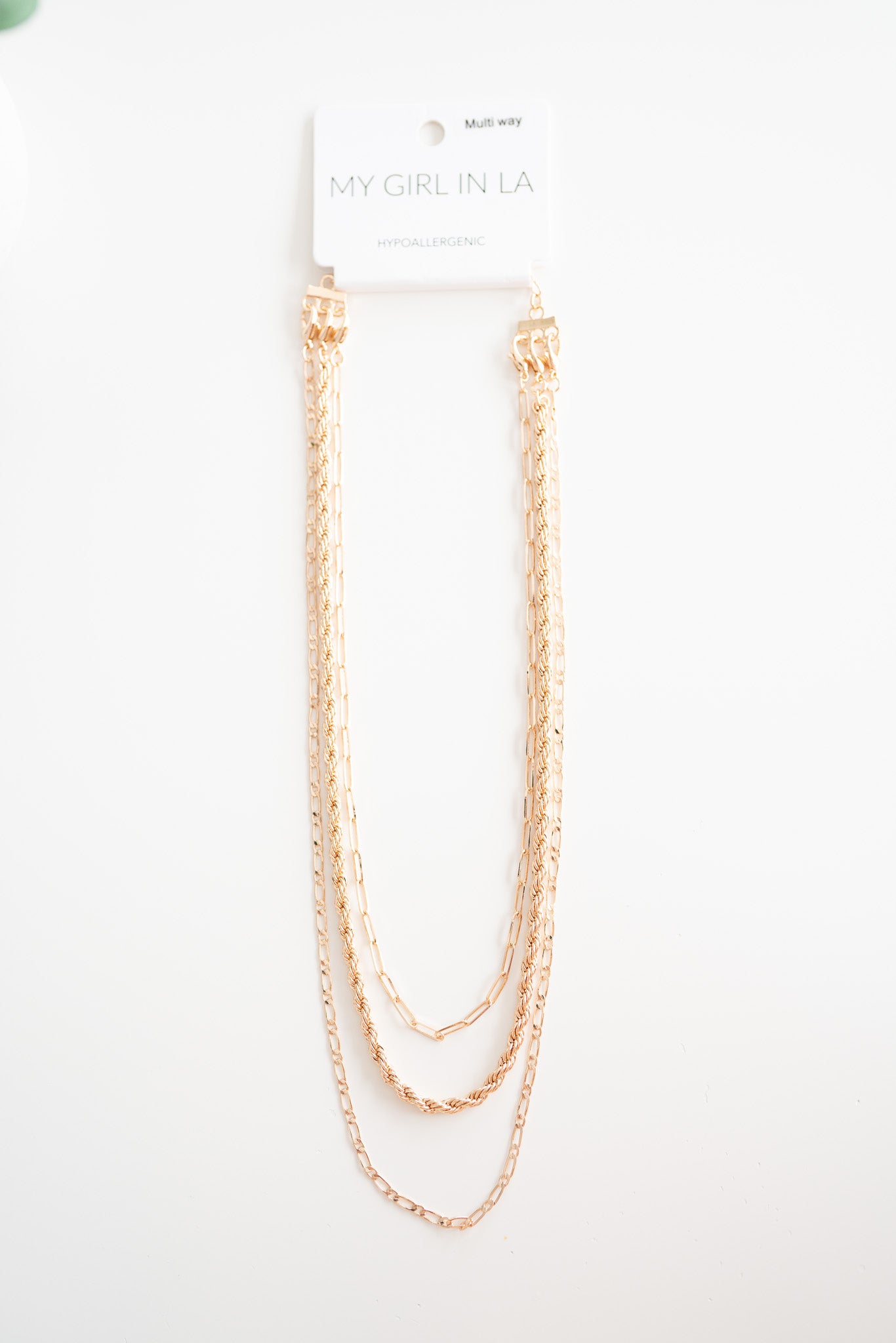 Scottlyn Triple Gold Chain Necklace