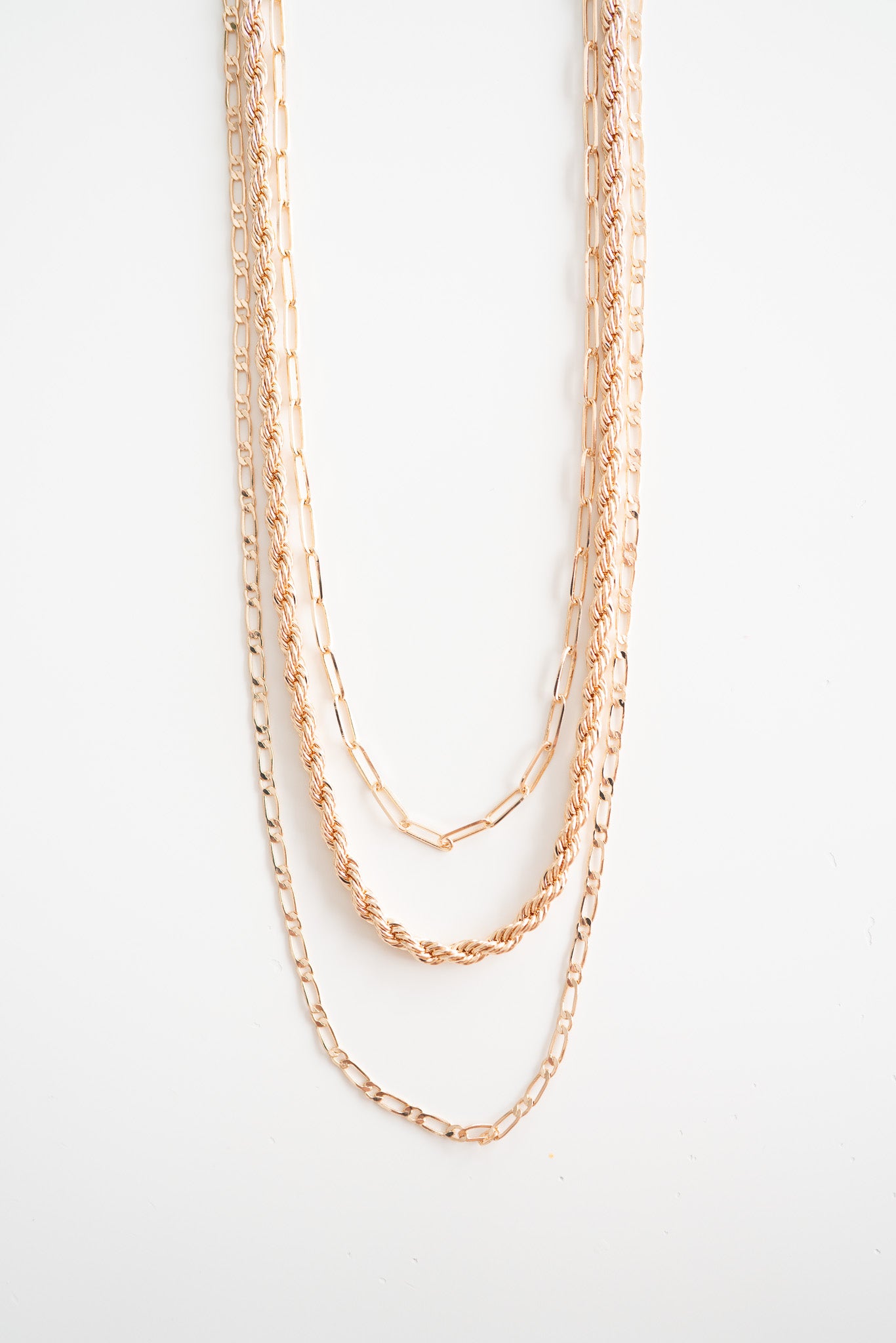 Scottlyn Triple Gold Chain Necklace