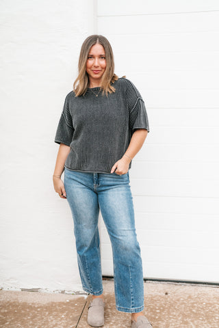 Always Ready Knit Top - Charcoal