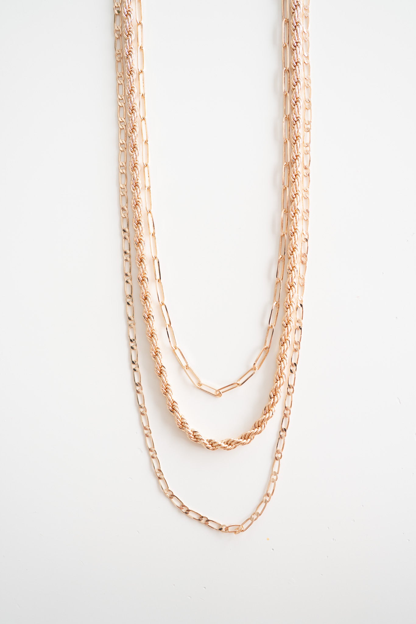 Scottlyn Triple Gold Chain Necklace