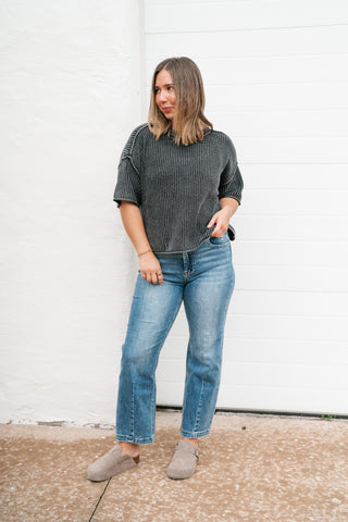 Always Ready Knit Top - Charcoal