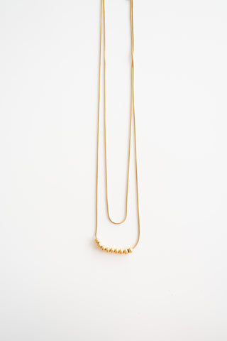 Stainless Steel Layered Ball Necklace