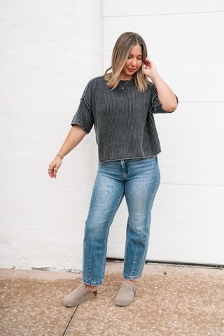 Always Ready Knit Top - Charcoal