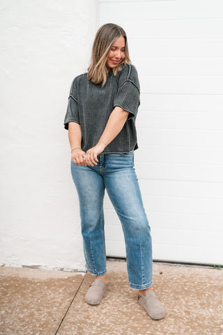 Always Ready Knit Top - Charcoal