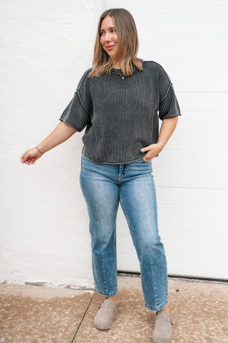 Always Ready Knit Top - Charcoal