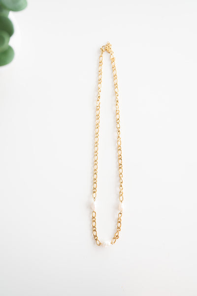 Three Pearl Gold Chain