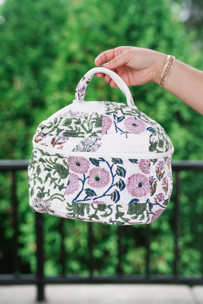 Lavender Fields Patchwork Make Up Bag