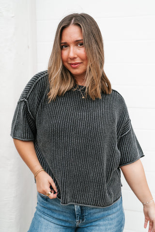 Always Ready Knit Top - Charcoal