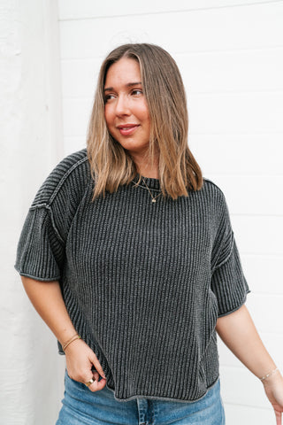 Always Ready Knit Top - Charcoal