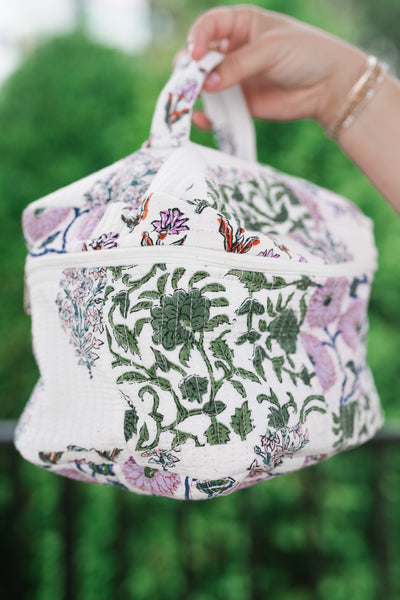 Lavender Fields Patchwork Make Up Bag