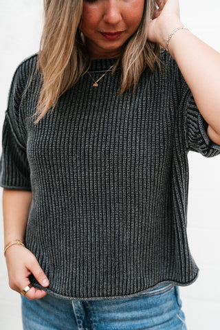 Always Ready Knit Top - Charcoal