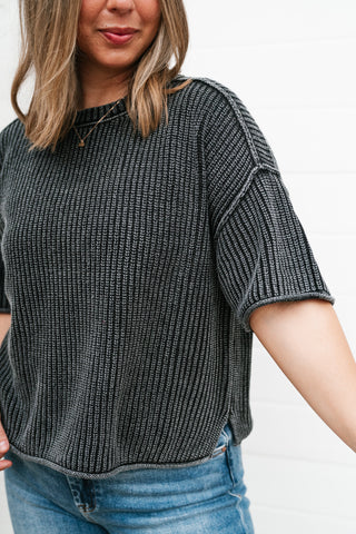 Always Ready Knit Top - Charcoal