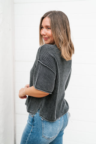 Always Ready Knit Top - Charcoal