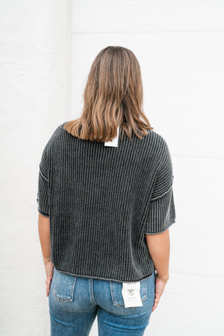 Always Ready Knit Top - Charcoal