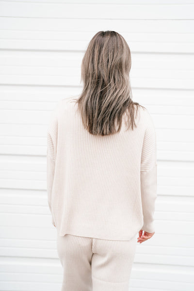 Imogen Ribbed Cozy Long Sleeve - Oatmeal
