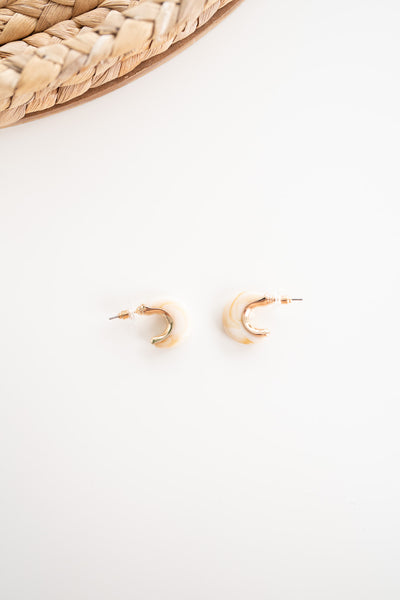 Maryann Ivory and Gold Earrings