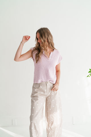 Lavender Ease Knit Top