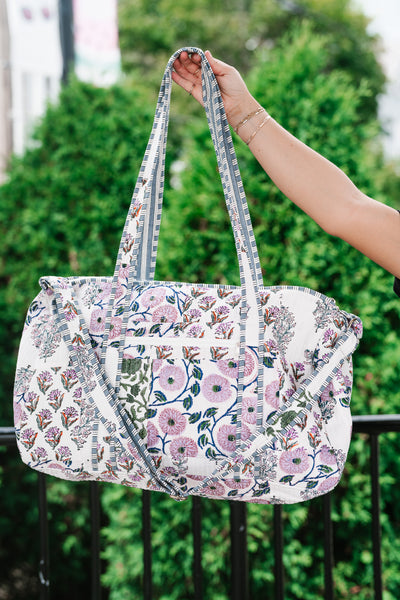 Lavender Fields Patchwork Duffle Bag