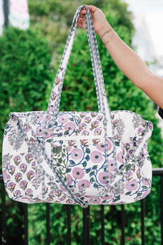 Lavender Fields Patchwork Duffle Bag