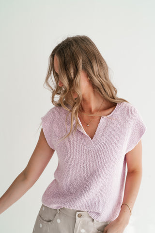 Lavender Ease Knit Top