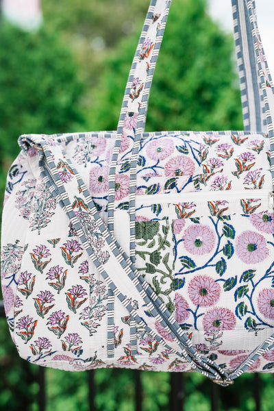 Lavender Fields Patchwork Duffle Bag
