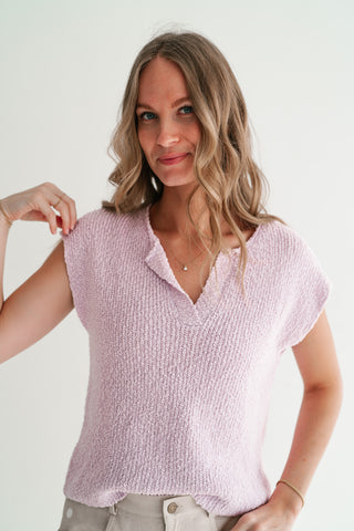 Lavender Ease Knit Top