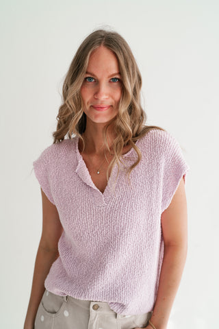 Lavender Ease Knit Top