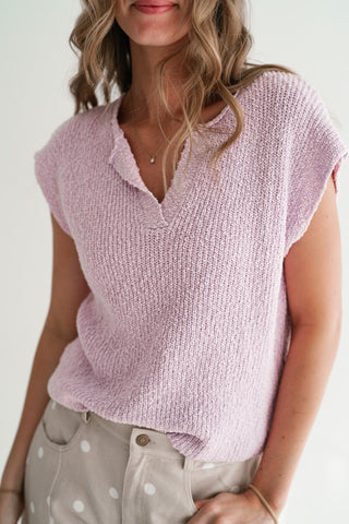 Lavender Ease Knit Top