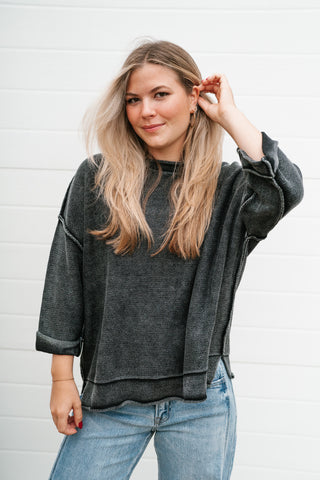 Fresh Air Dolman Sleeve Sweater - Charcoal