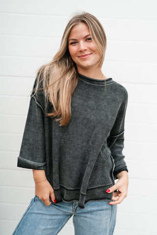 Fresh Air Dolman Sleeve Sweater - Charcoal