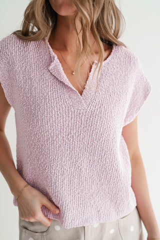 Lavender Ease Knit Top