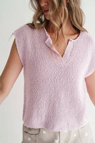 Lavender Ease Knit Top