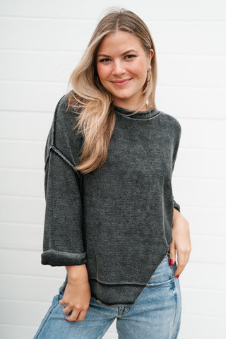 Fresh Air Dolman Sleeve Sweater - Charcoal