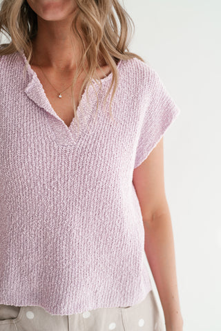 Lavender Ease Knit Top