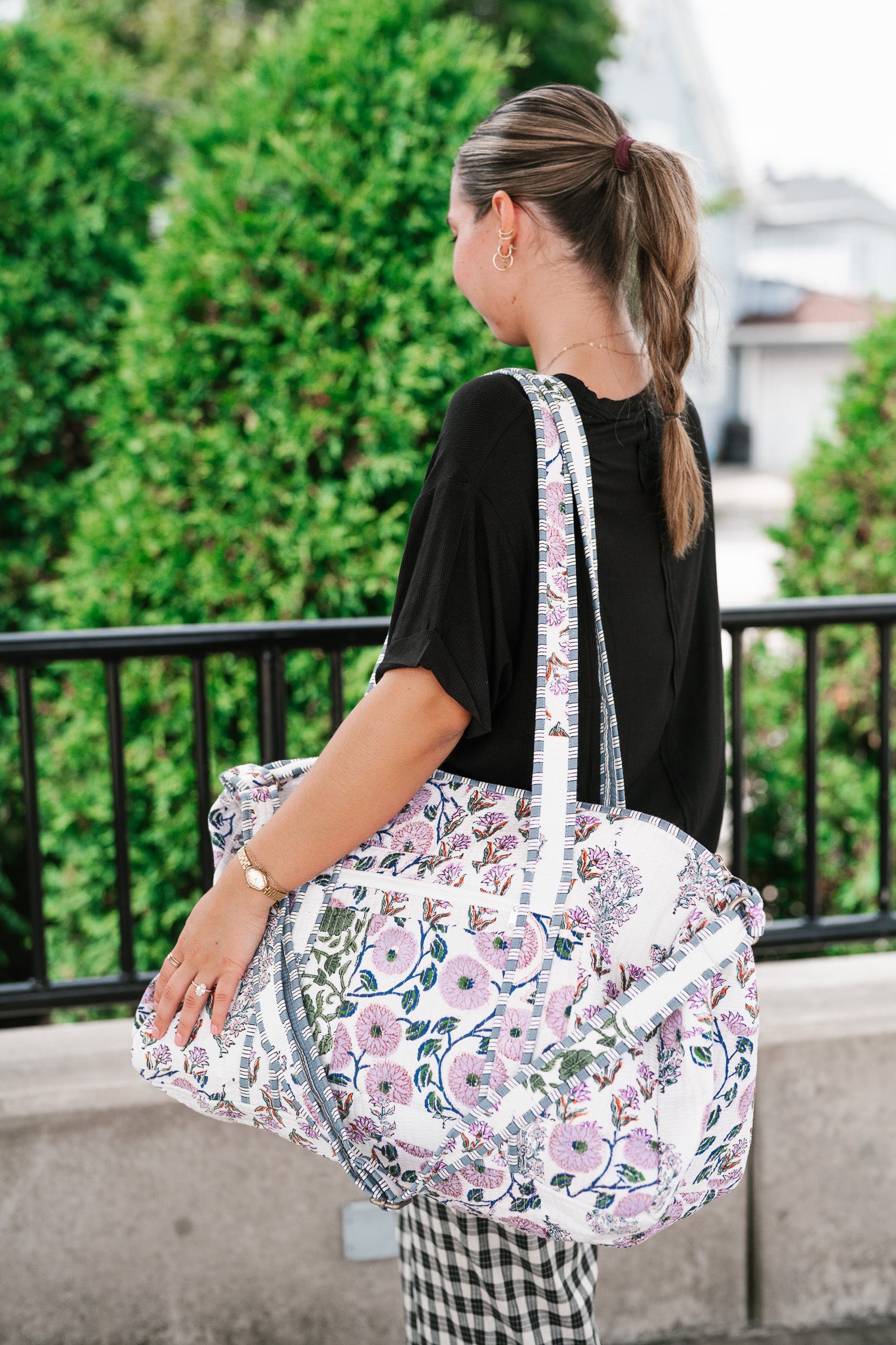 Lavender Fields Patchwork Duffle Bag