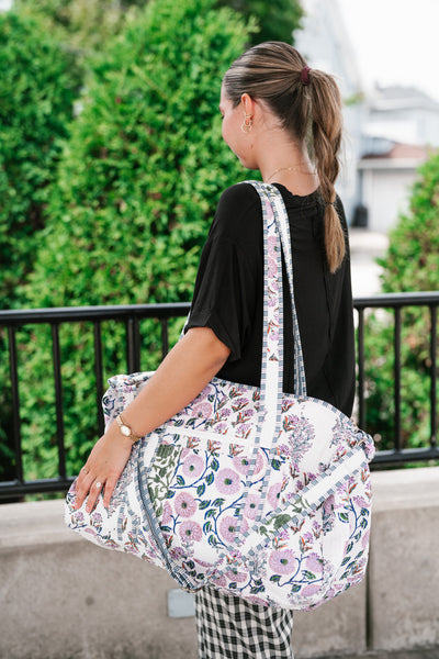 Lavender Fields Patchwork Duffle Bag
