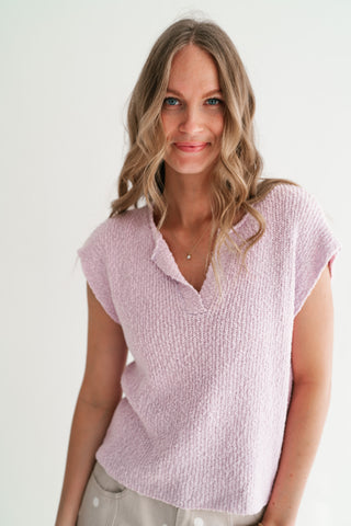 Lavender Ease Knit Top