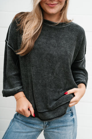 Fresh Air Dolman Sleeve Sweater - Charcoal