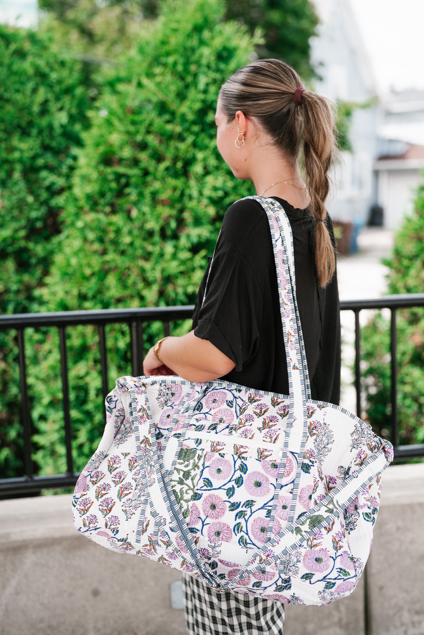 Lavender Fields Patchwork Duffle Bag