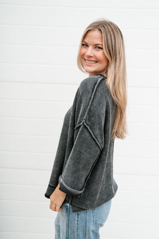 Fresh Air Dolman Sleeve Sweater - Charcoal