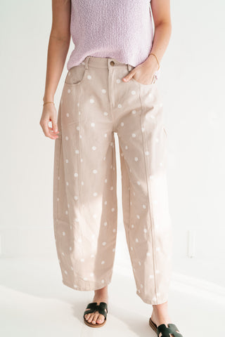 Delicate Polka Dot Barrel Wide Leg Bottom