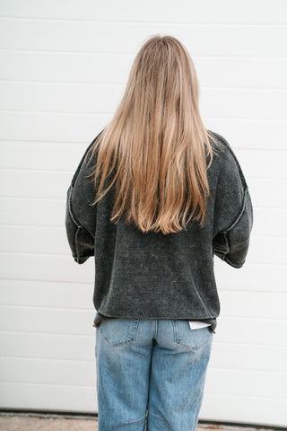 Fresh Air Dolman Sleeve Sweater - Charcoal