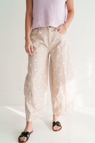 Delicate Polka Dot Barrel Wide Leg Bottom