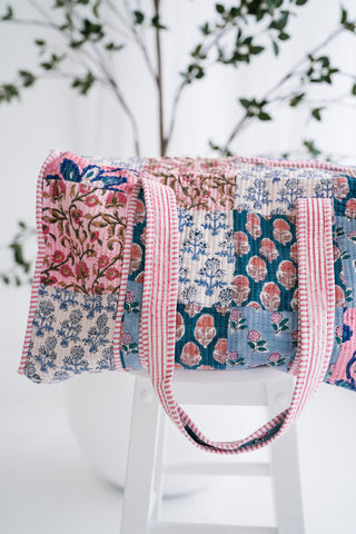 Floral Daydream Patchwork Duffle Bag