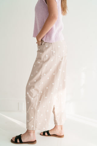 Delicate Polka Dot Barrel Wide Leg Bottom