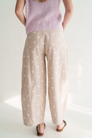 Delicate Polka Dot Barrel Wide Leg Bottom