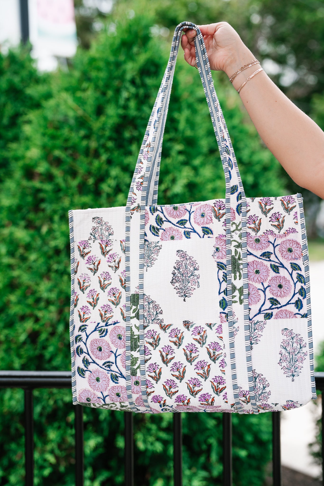 Lavender Fields Patchwork Carryall Tote