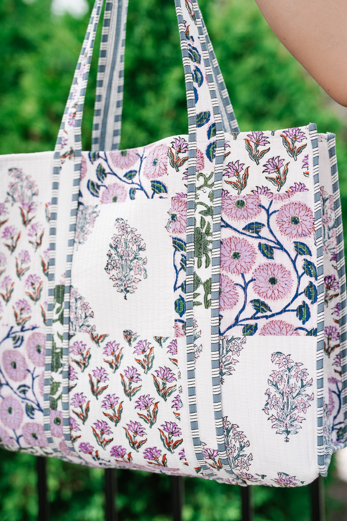 Lavender Fields Patchwork Carryall Tote