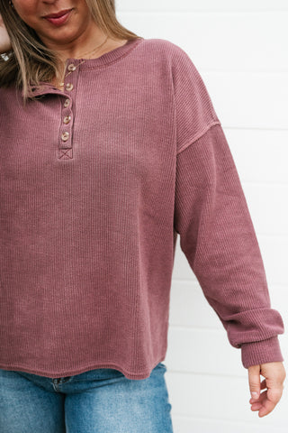 Hidden Valley Thermal Long Sleeve Top - Burgundy